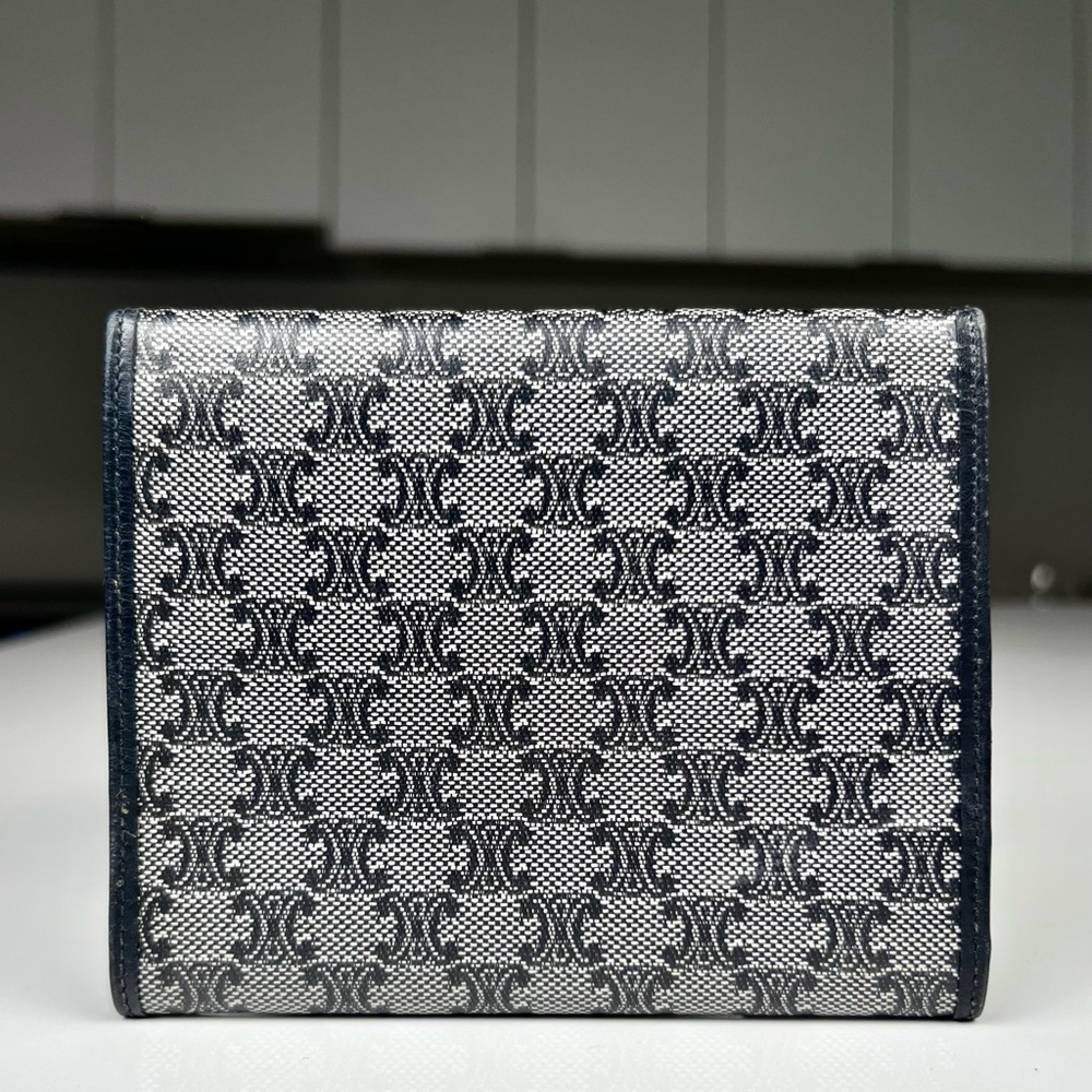 Celine Triomphe Macadam Blue Coated Wallet - Picture 2 of 10